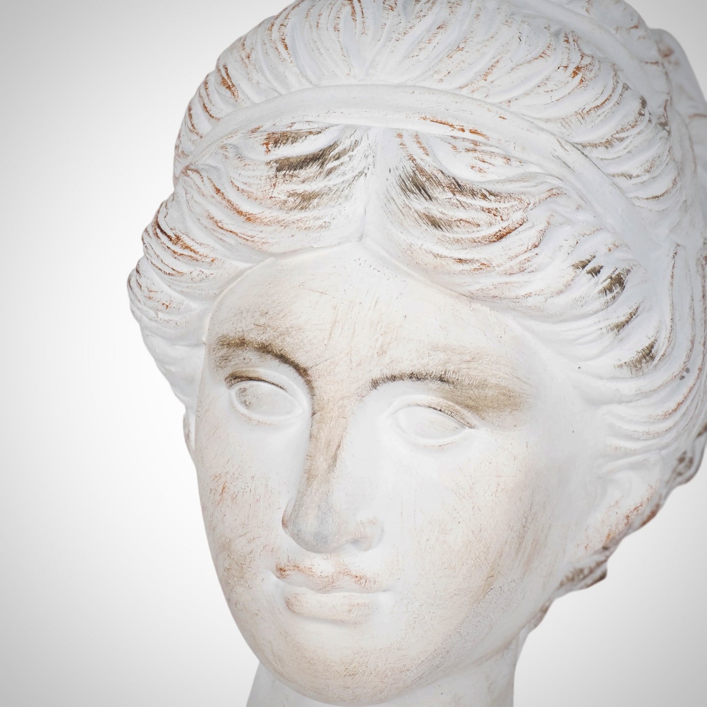 20" Venus Bust Distressed Resin, White