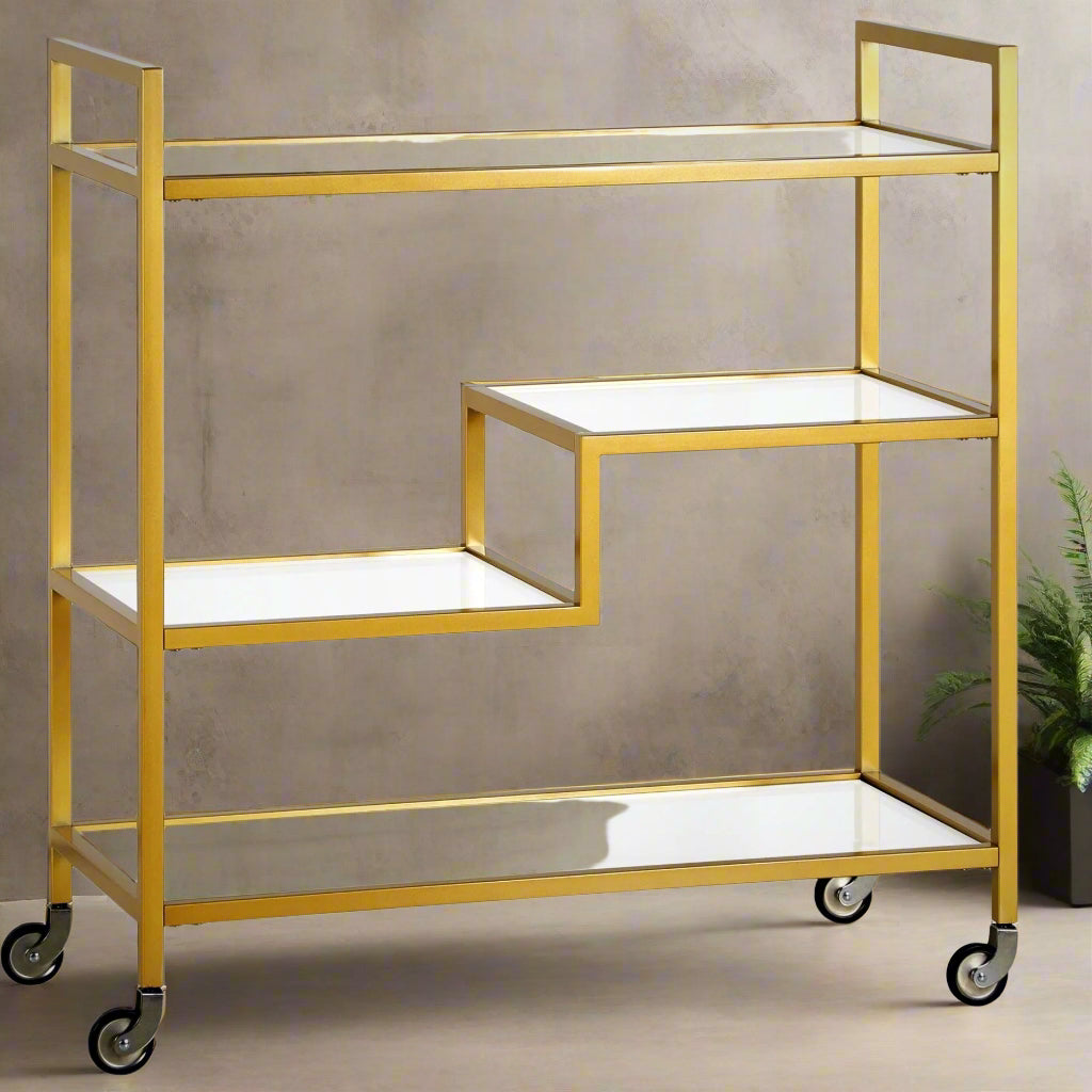 Tevny Bar Cart Gold