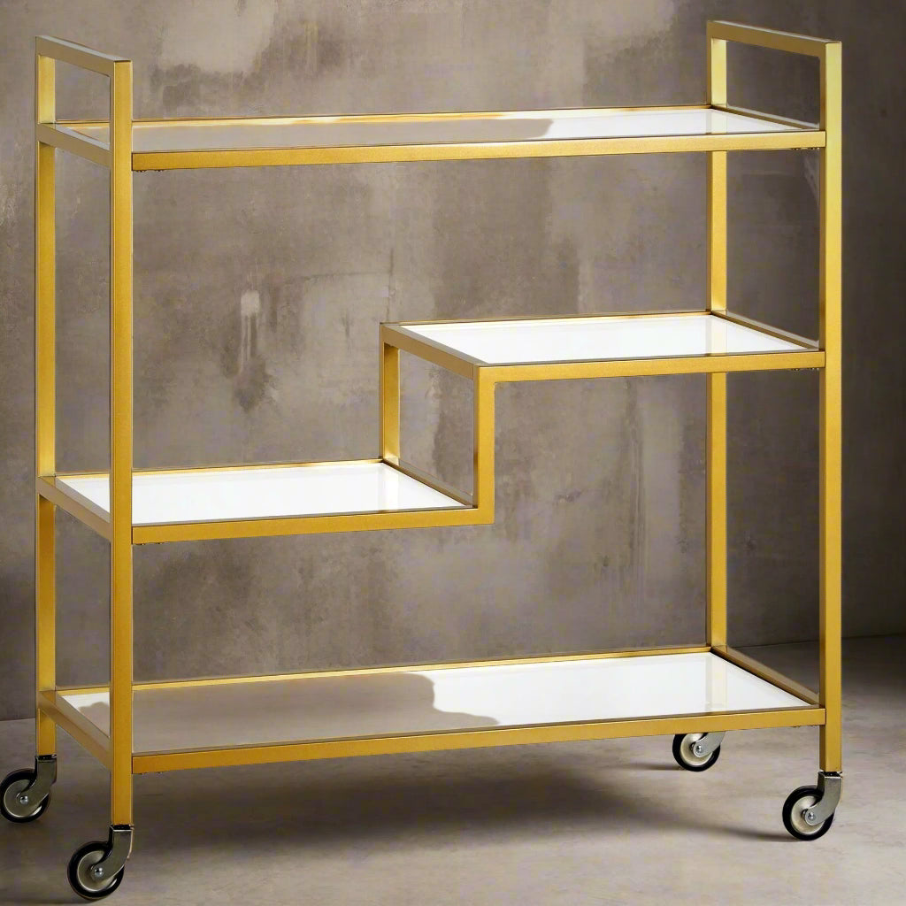 Tevny Bar Cart Gold