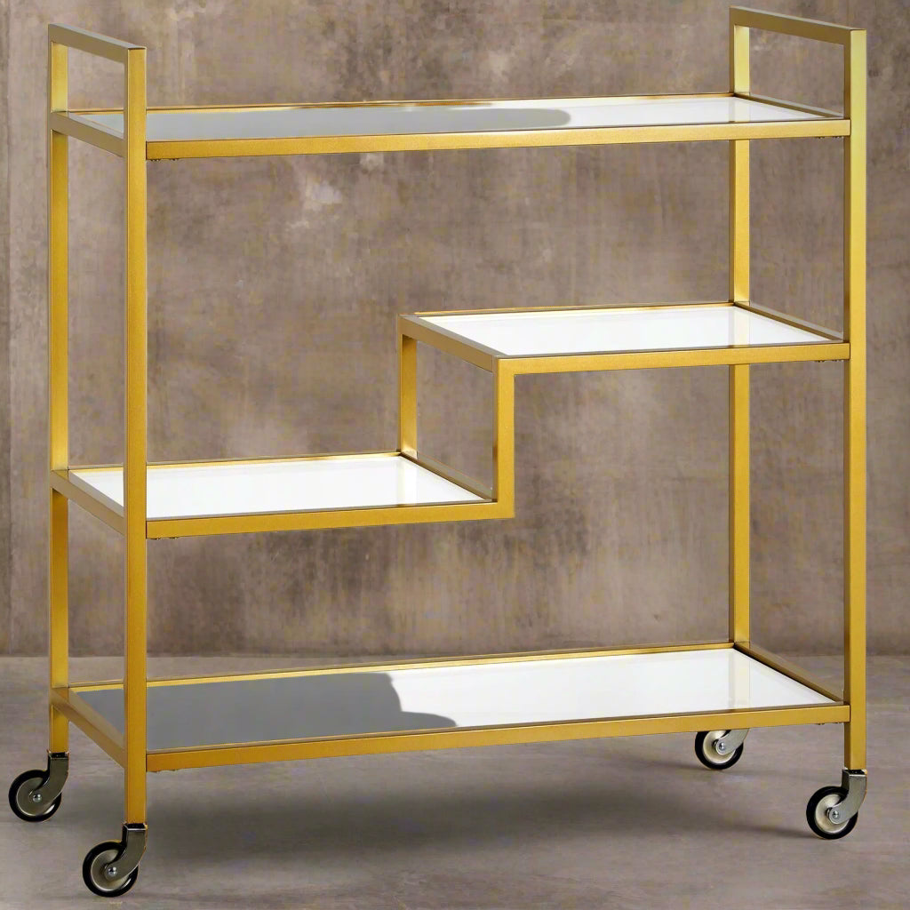Tevny Bar Cart Gold