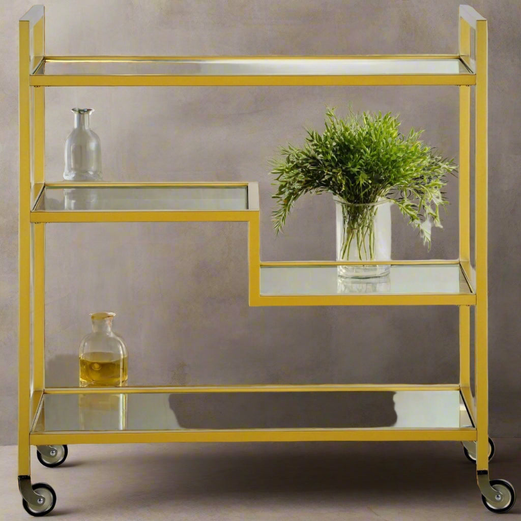 Tevny Bar Cart Gold