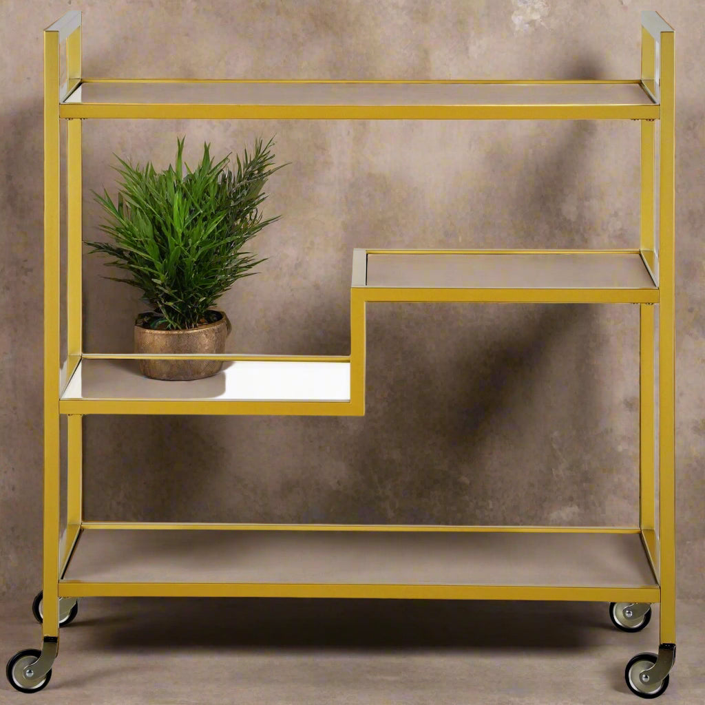 Tevny Bar Cart Gold