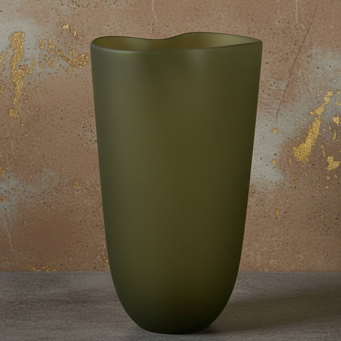 Olive Glass Vase
