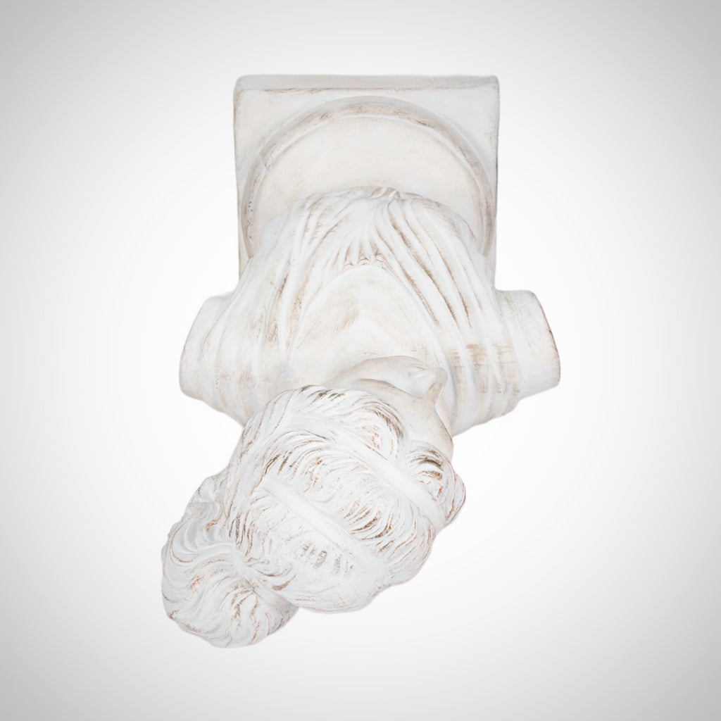 20" Venus Bust Distressed Resin, White