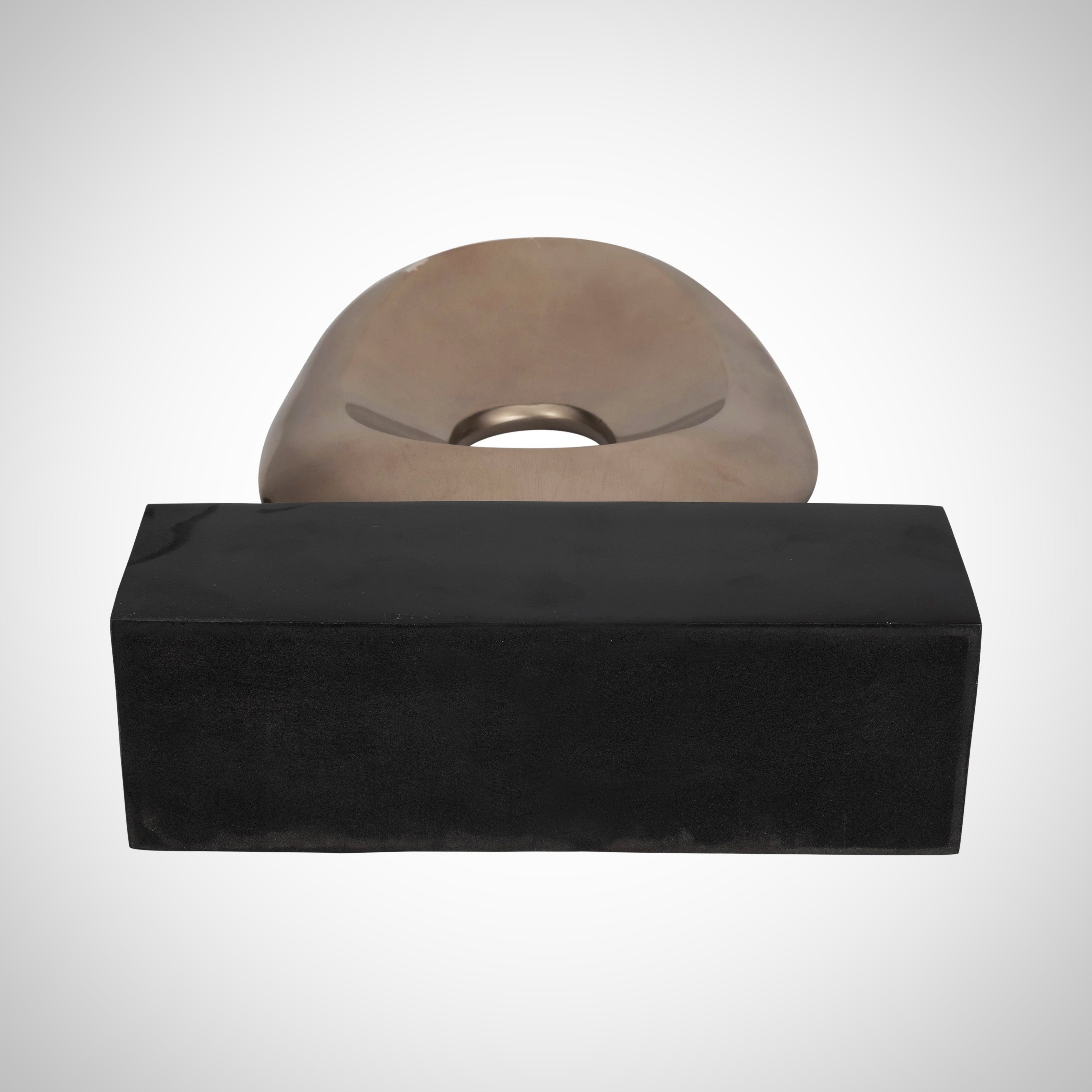 18&quot;, Metal Oval Sculpture,slvr/blk