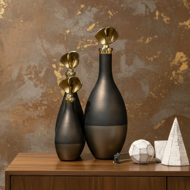 Glass Vase Bottles Set of Three