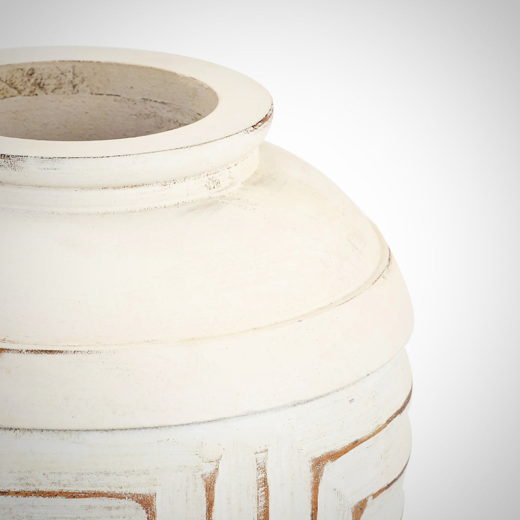 White Mango Wood Vase