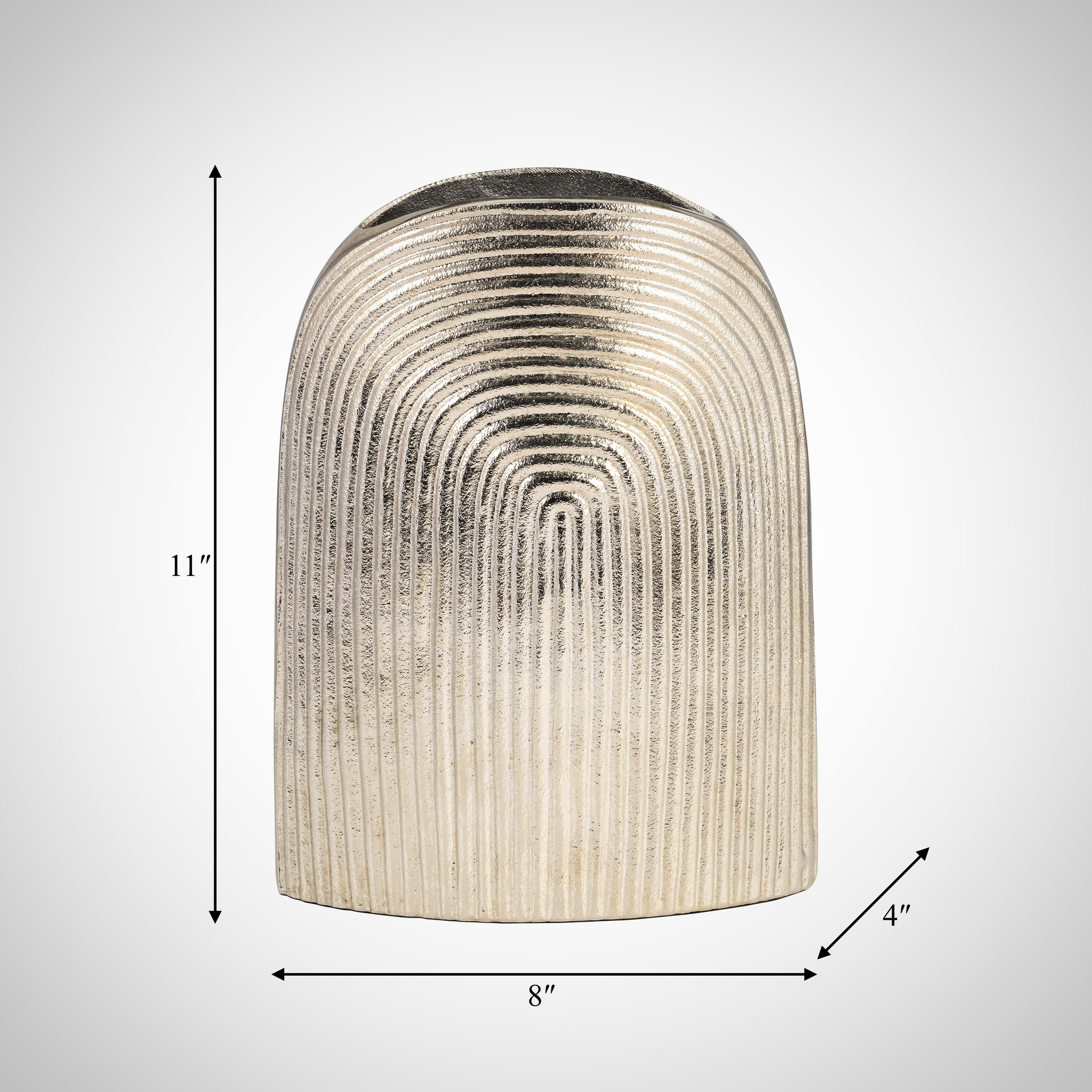 Metal Arch Vase 11"