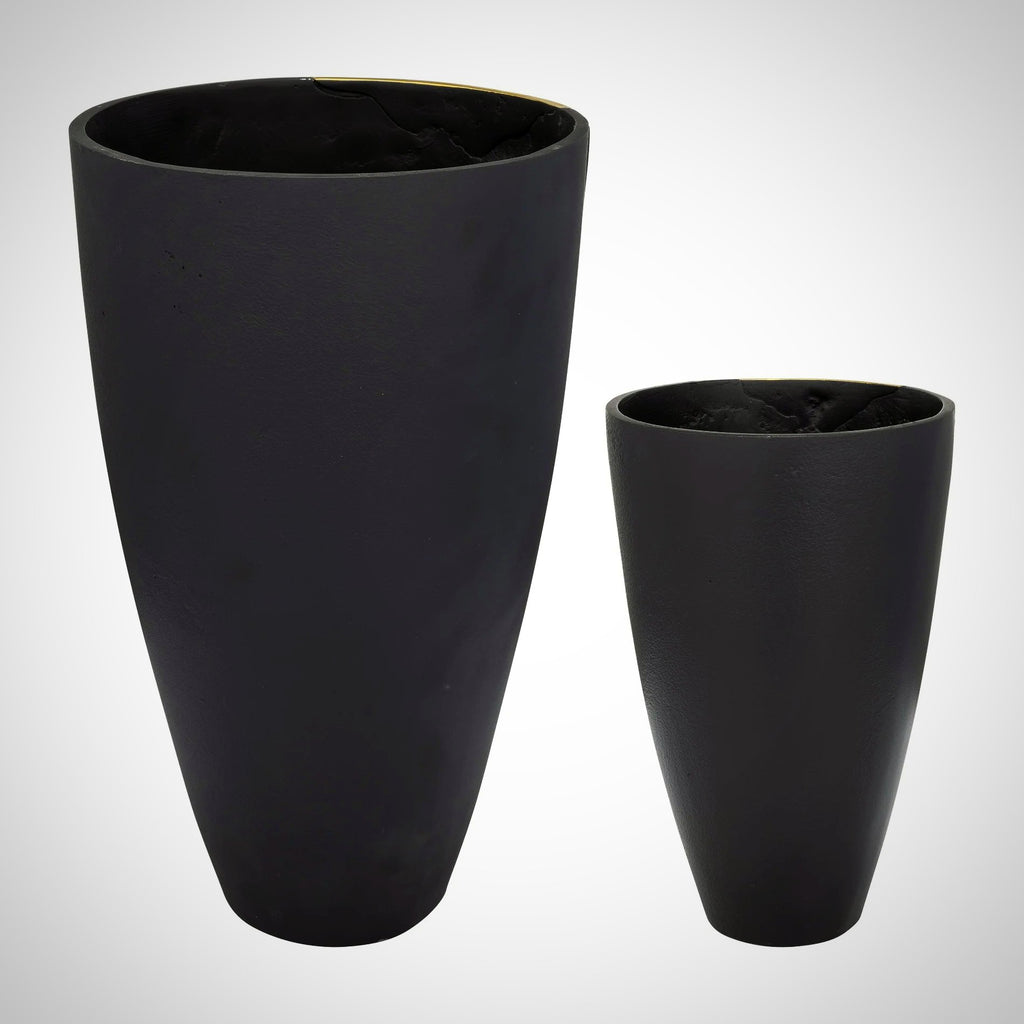 Metal Cracked Design Vase Set/2