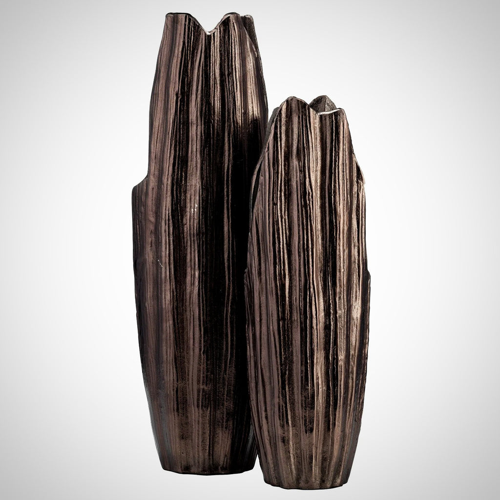 Metal Abstract Ridged Vase 24