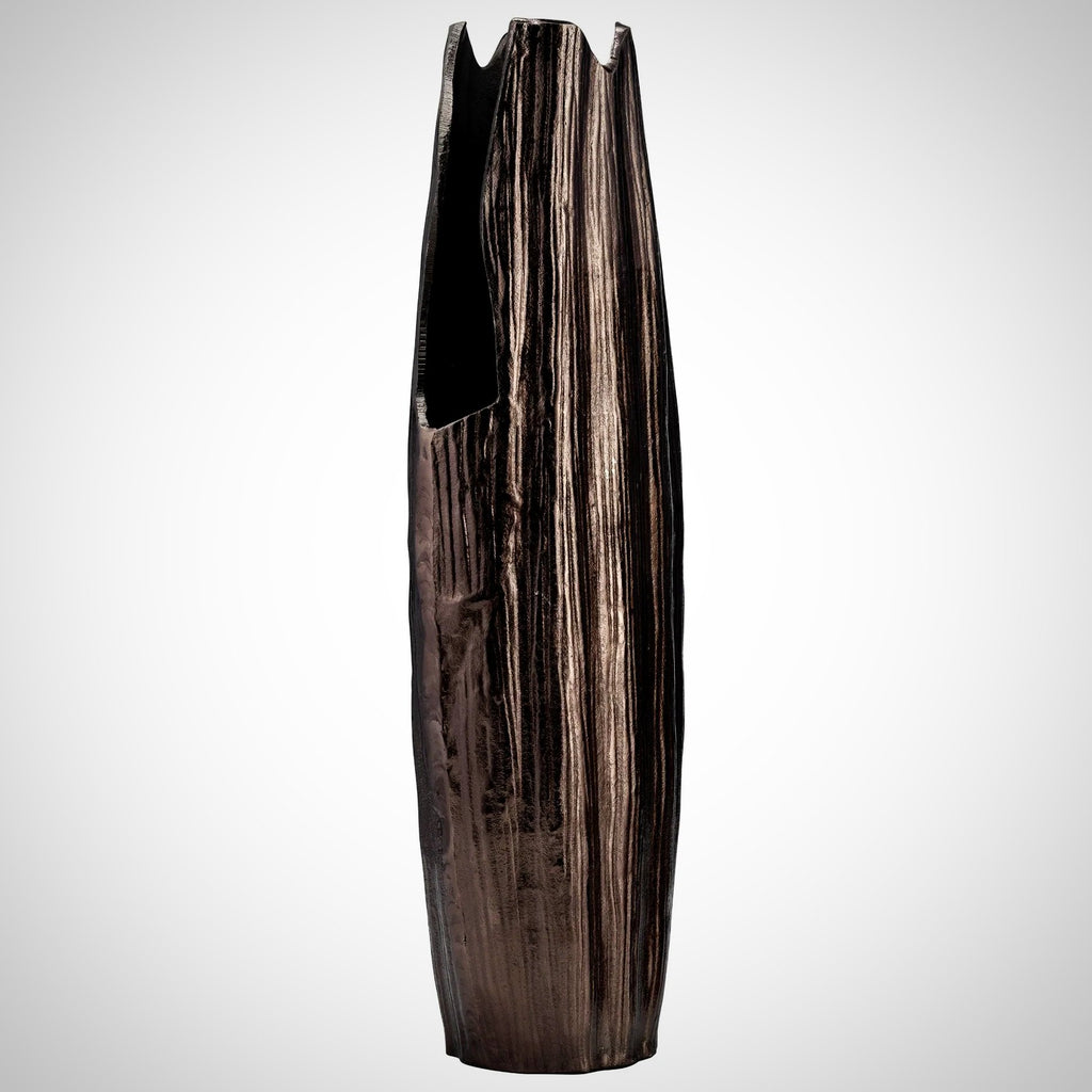 Metal Abstract Ridged Vase 24