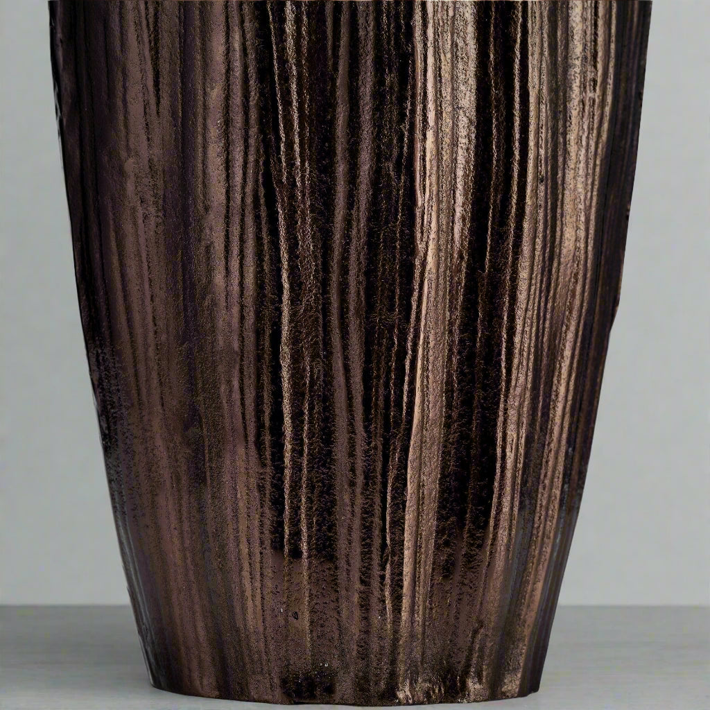 Metal Abstract Ridged Vase 24"