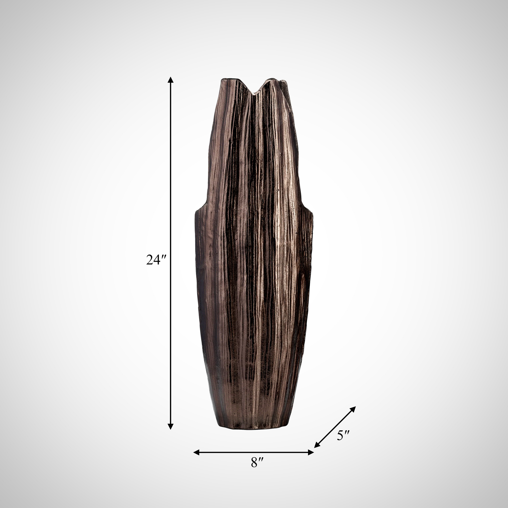 Metal Abstract Ridged Vase 24"