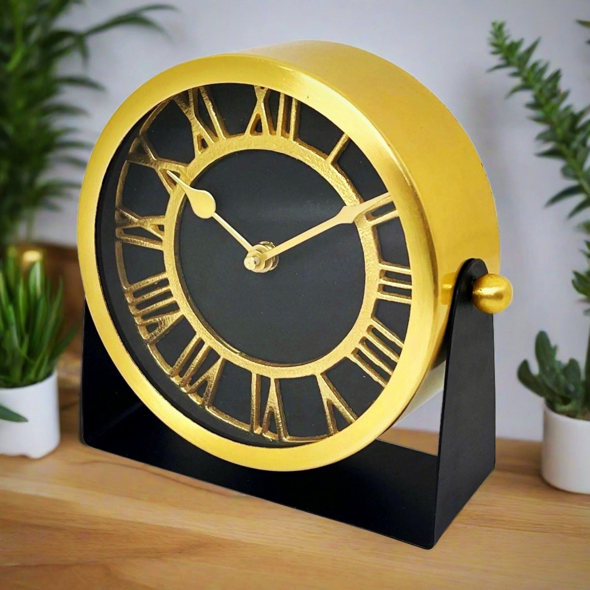 Gold Metal Table Clock