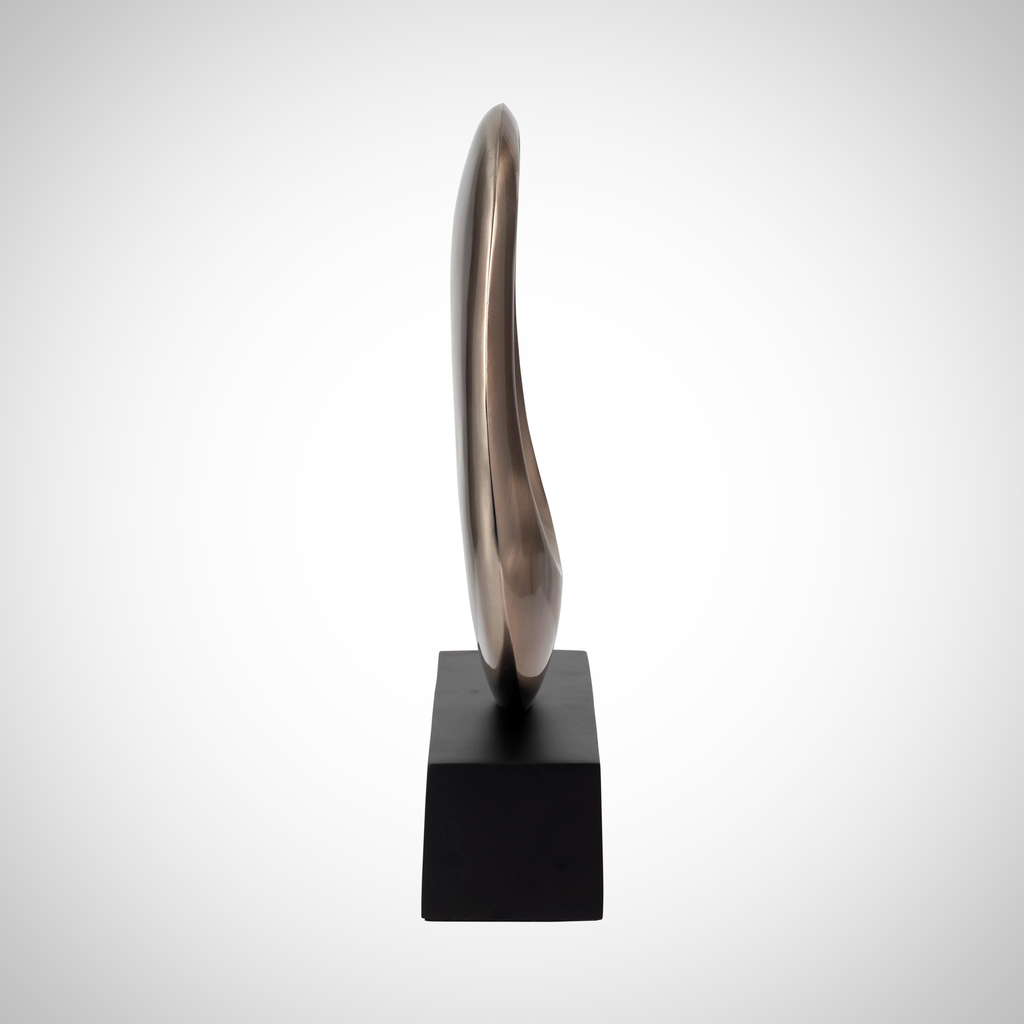 18&quot;, Metal Oval Sculpture,slvr/blk
