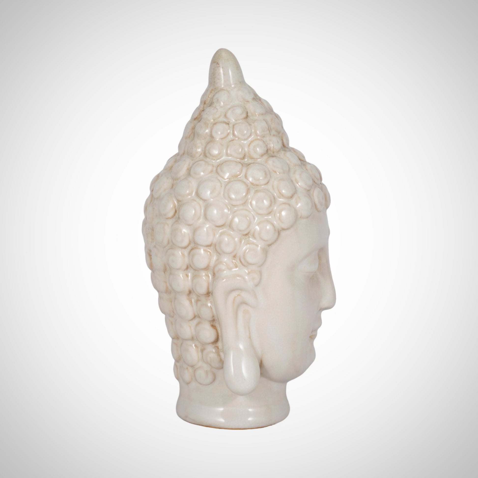 White Ceramic Buddha Head