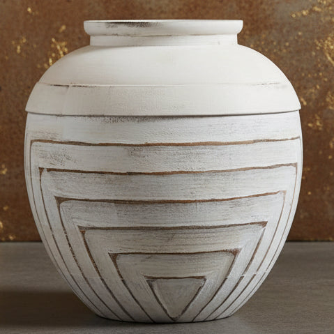 White Mango Wood Vase