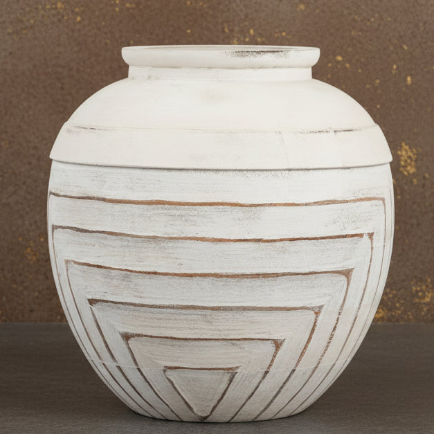 White Mango Wood Vase
