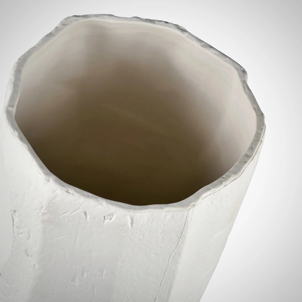 Large White Bag Ceramic Vase