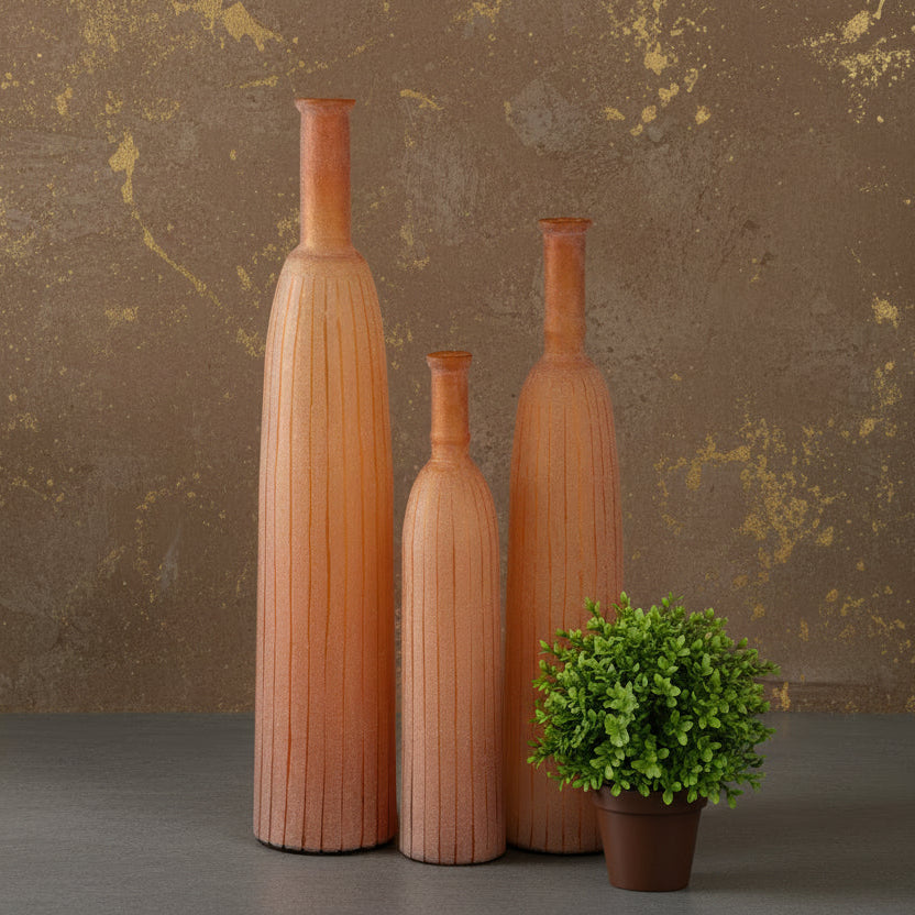 Glass Vase Bottle Set of Three