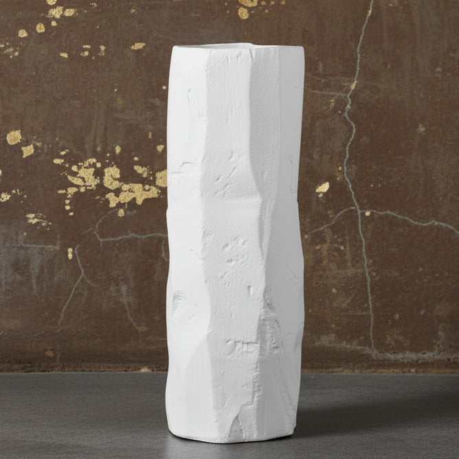 Large White Bag Ceramic Vase