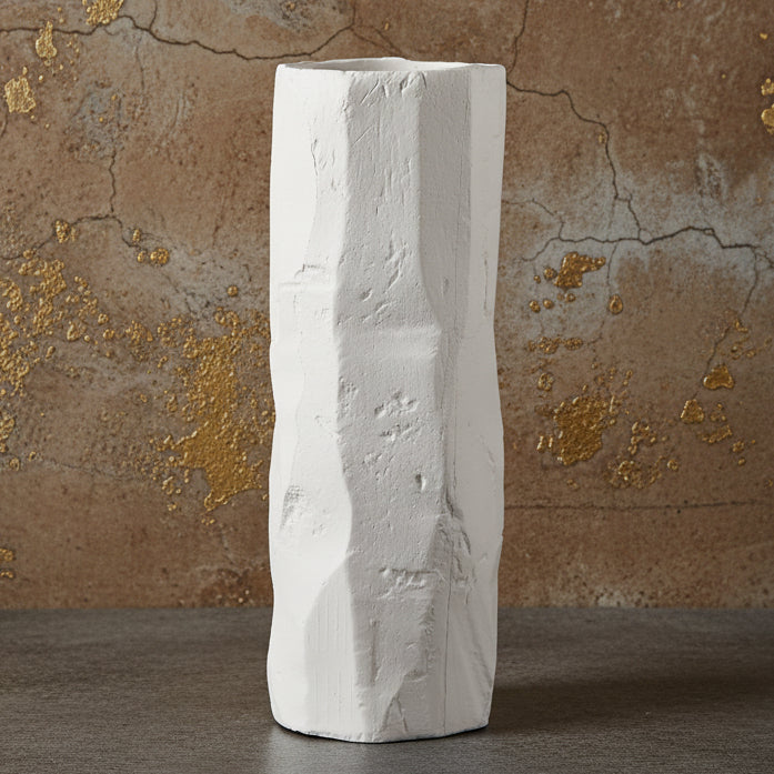 Large White Bag Ceramic Vase