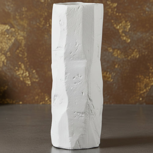 Large White Bag Ceramic Vase