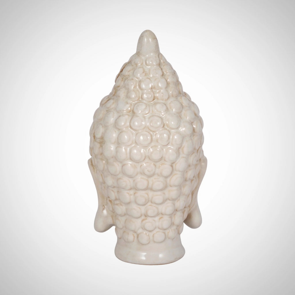 White Ceramic Buddha Head