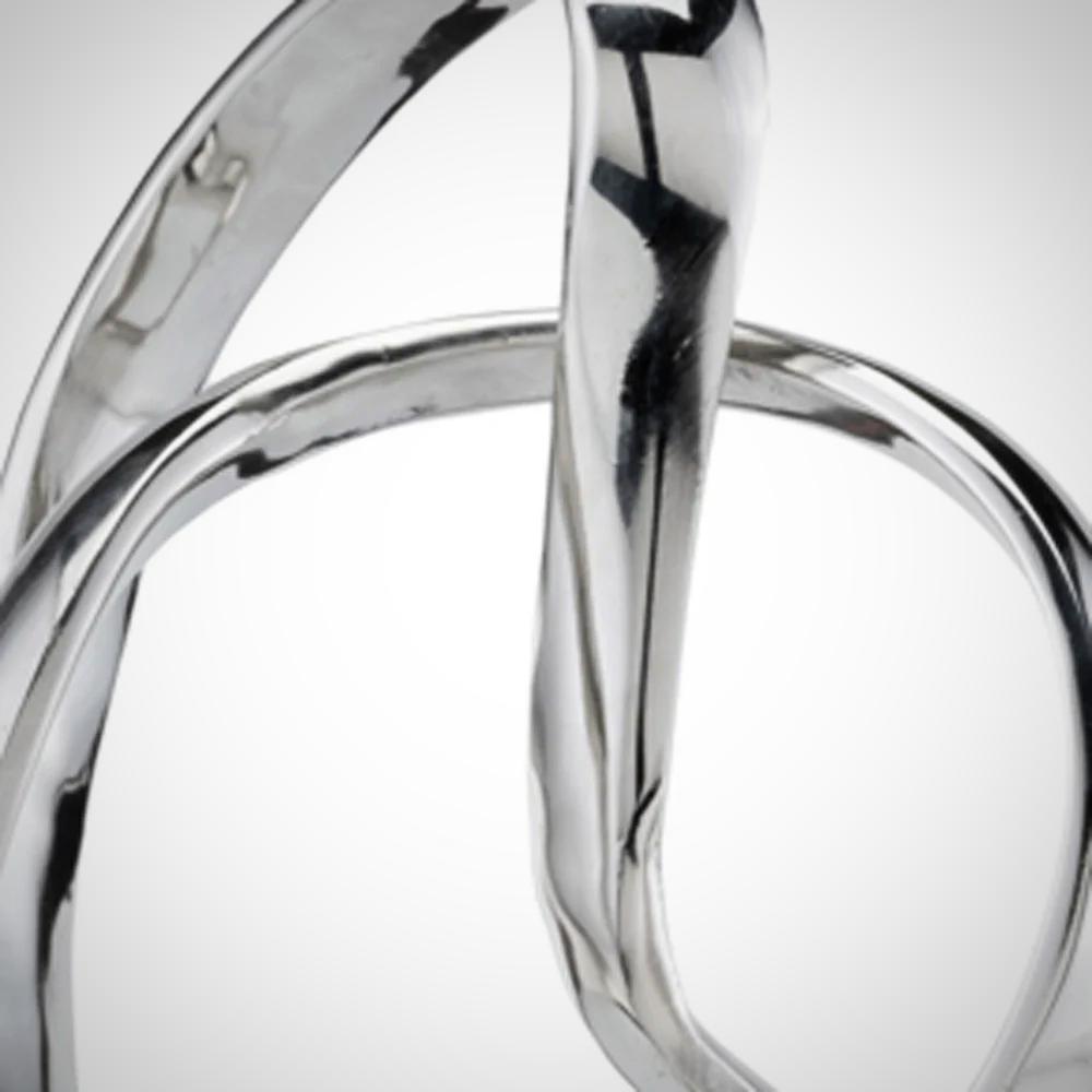 Silver and White Marble and Aluminum Sculpture 18"