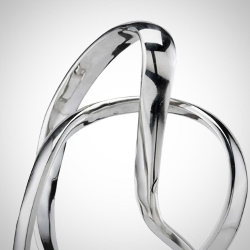 Silver and White Marble and Aluminum Sculpture 18"