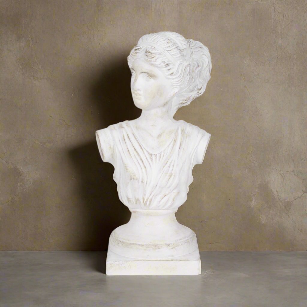 20&quot; Venus Bust Distressed Resin, White