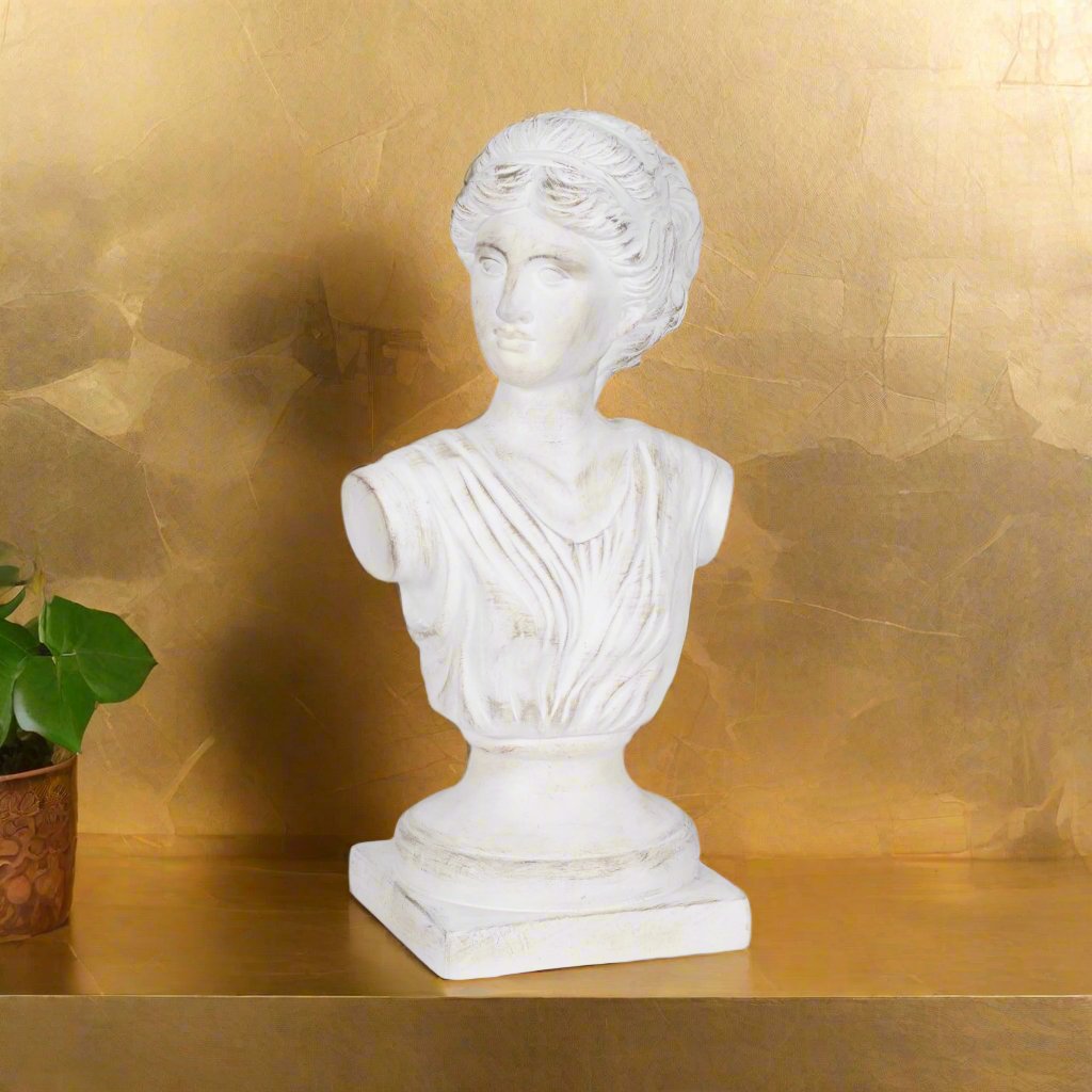 20&quot; Venus Bust Distressed Resin, White