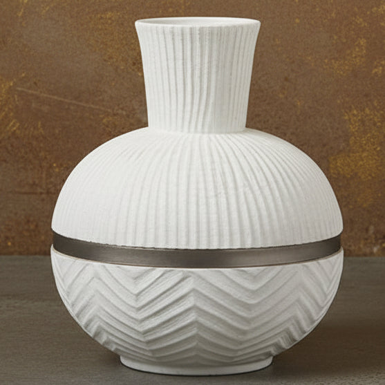 Wood And Metal Vase