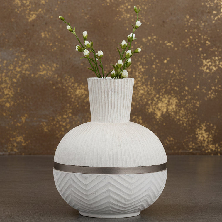 Wood And Metal Vase