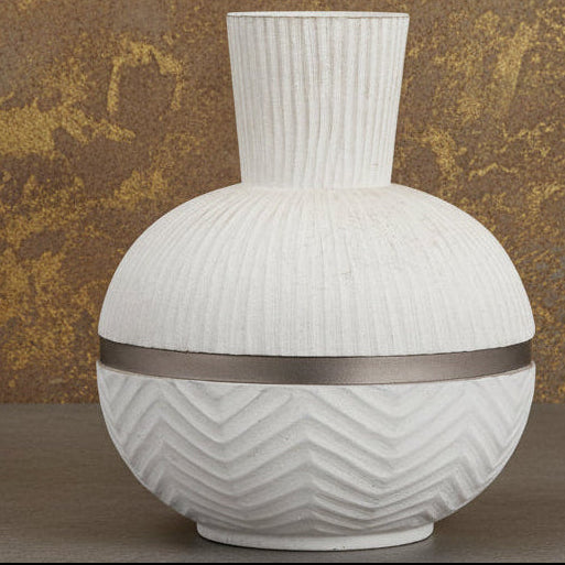 Wood And Metal Vase