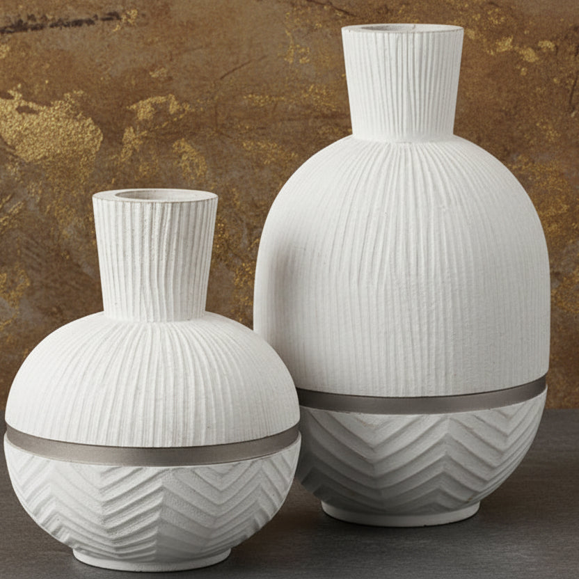 Wood And Metal Vase