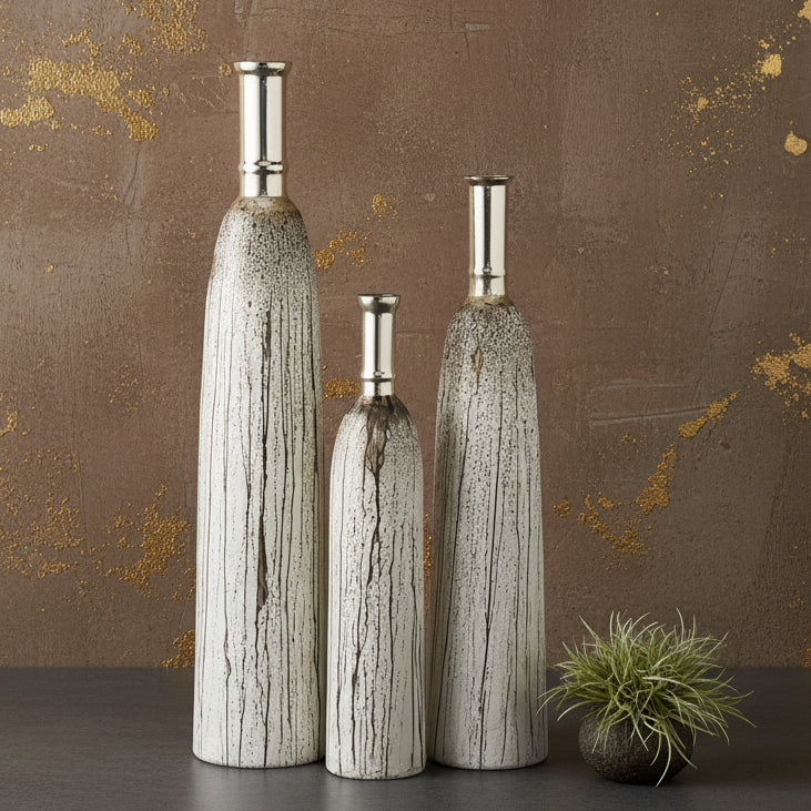 Glass Vase Bottles Set of Three