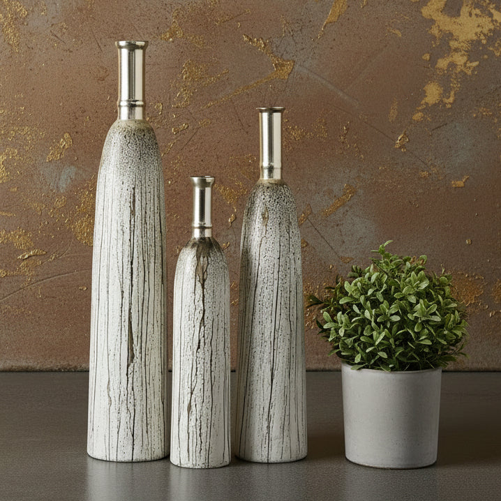 Glass Vase Bottles Set of Three