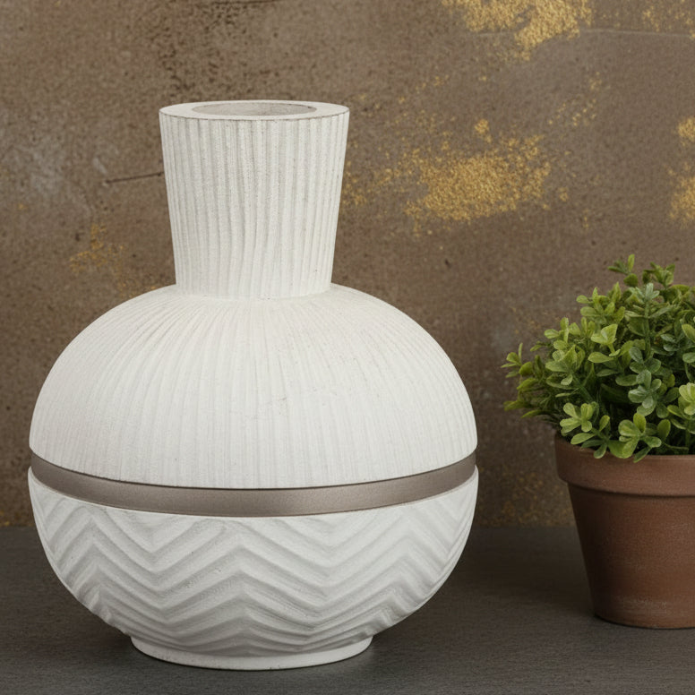 Wood And Metal Vase