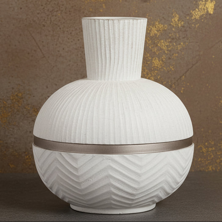 Wood And Metal Vase