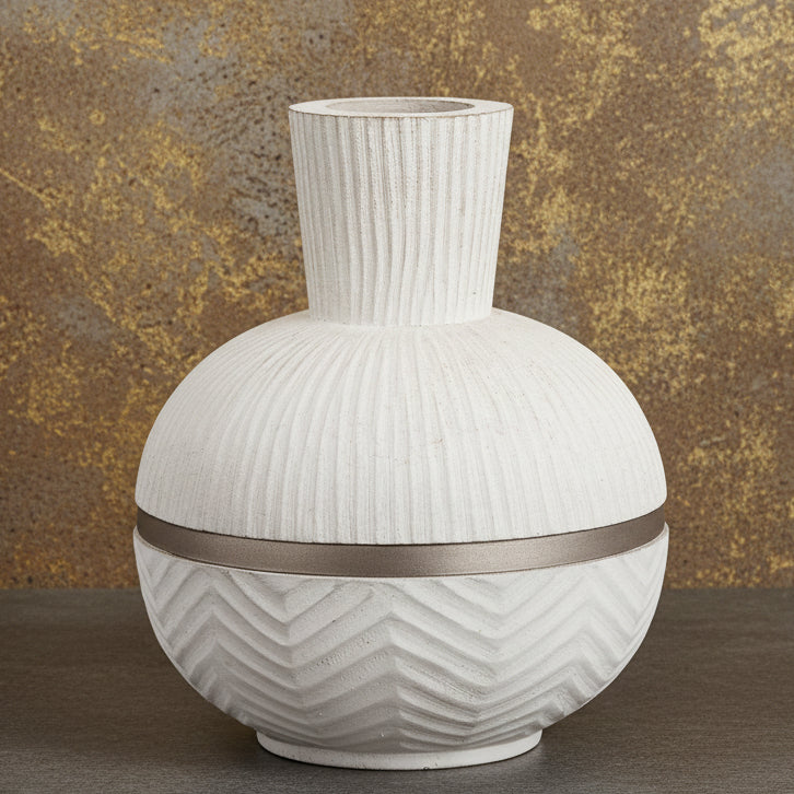 Wood And Metal Vase