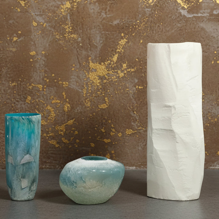 Large White Bag Ceramic Vase