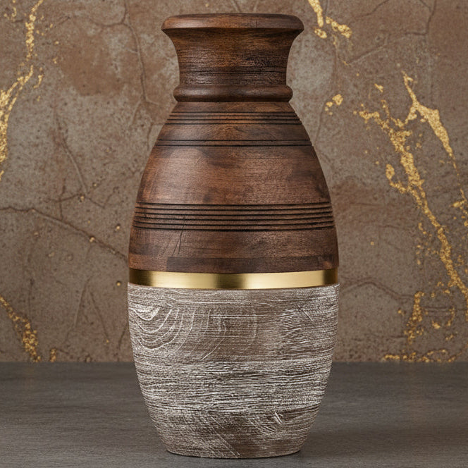 Large Two-Toned Mango Wood Vase