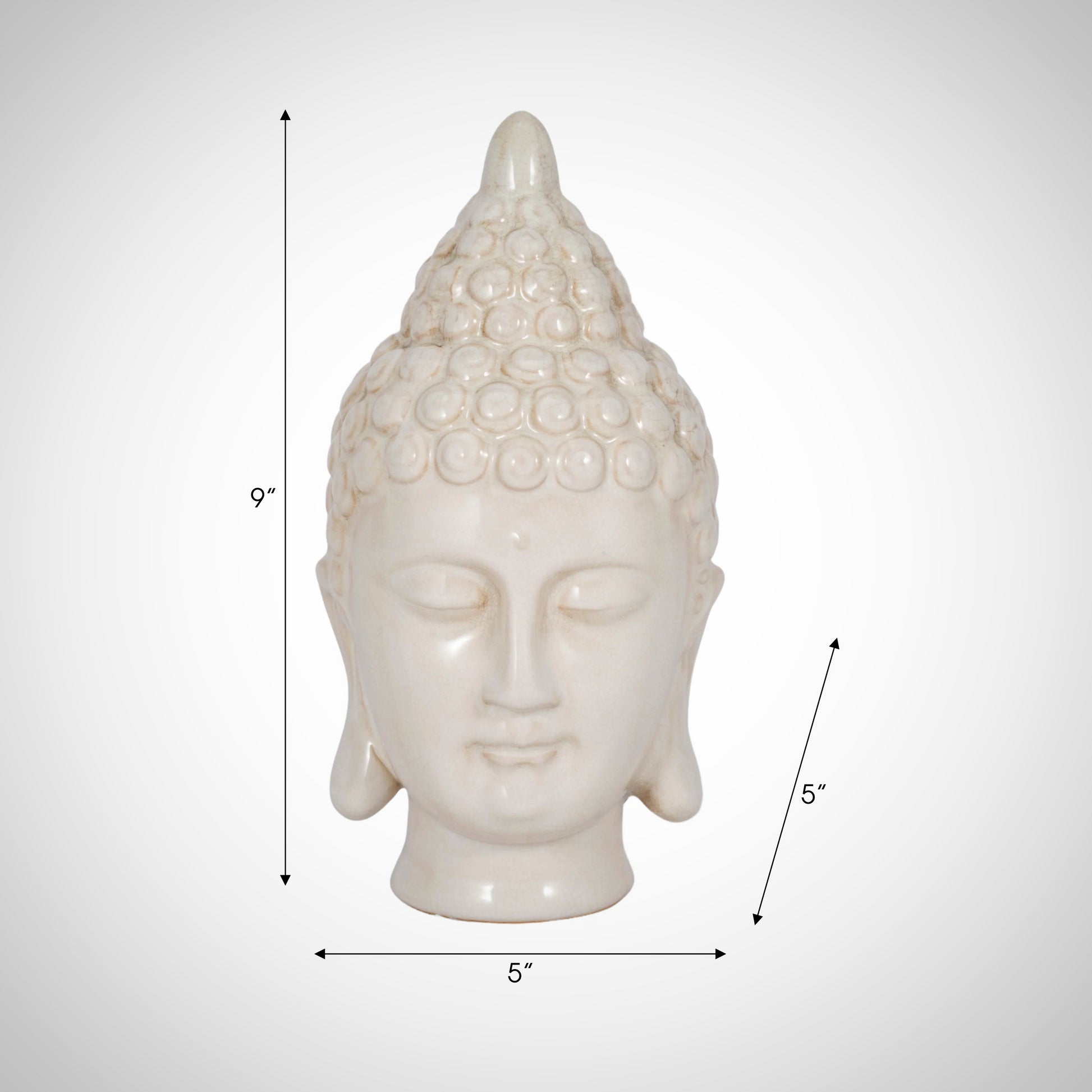 White Ceramic Buddha Head