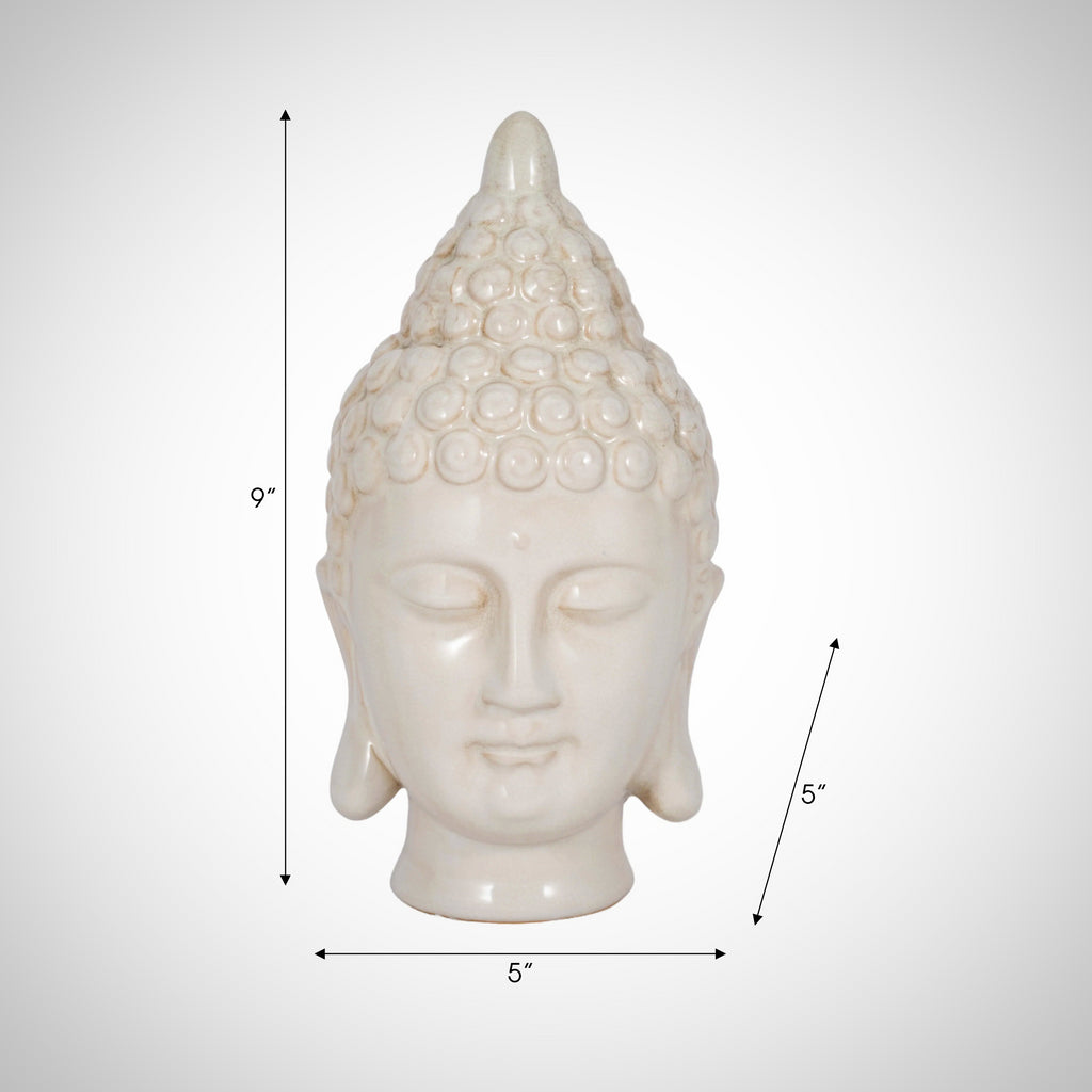 White Ceramic Buddha Head