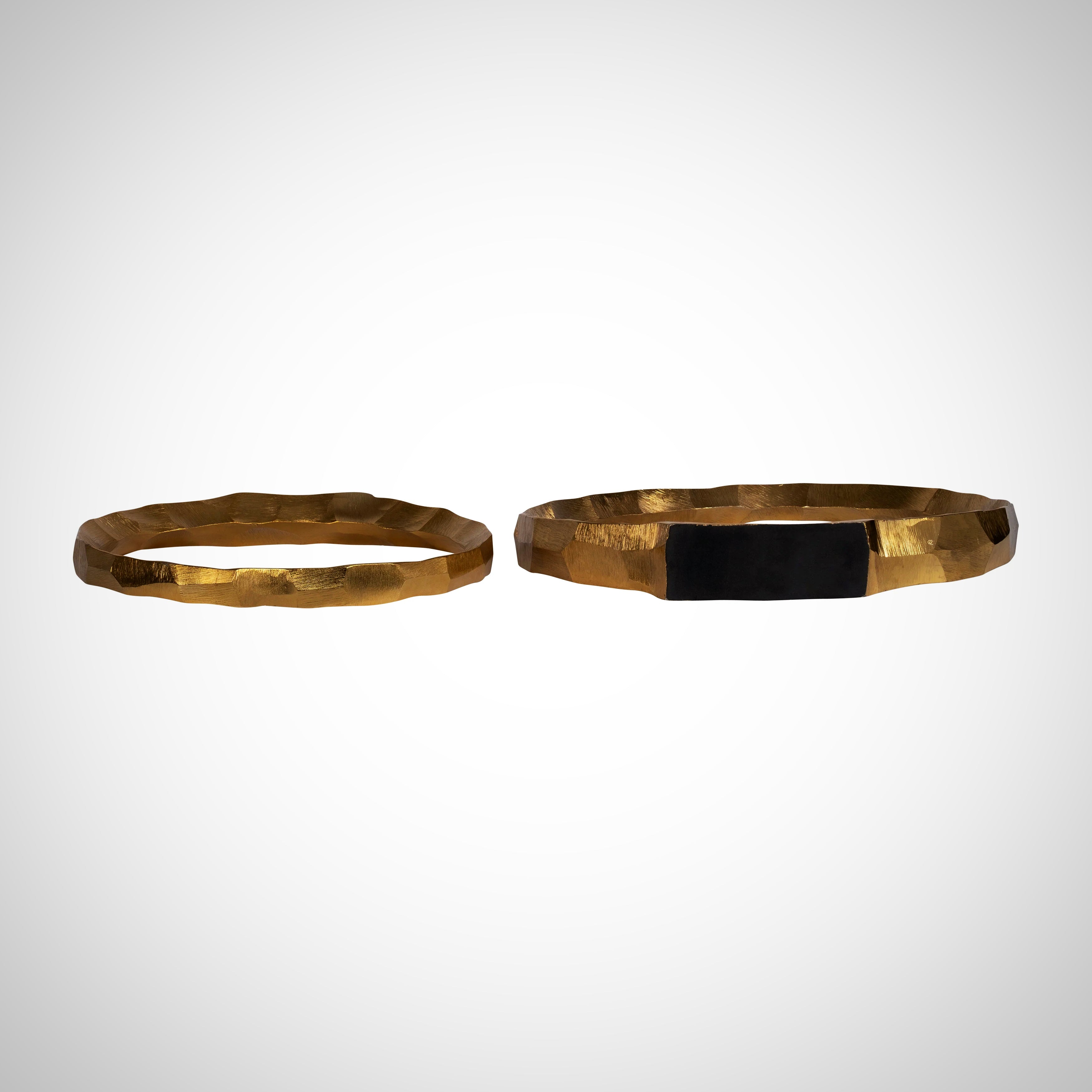 Metal, S/2, 14/16&quot; Hammered Decorative Rings, Gold