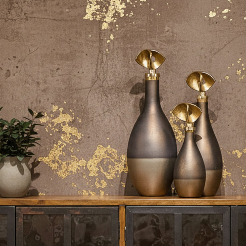 Glass Vase Bottles Set of Three