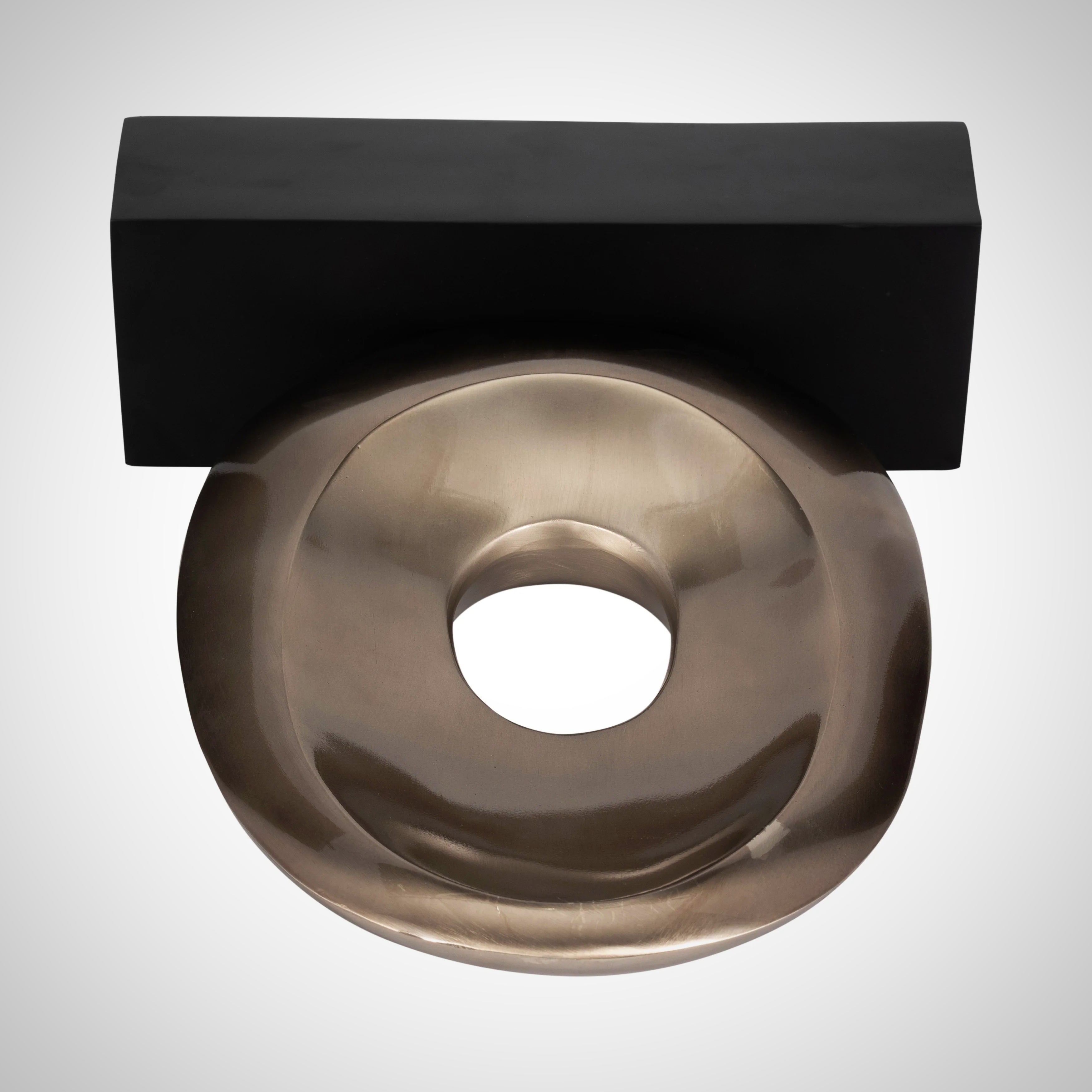 18&quot;, Metal Oval Sculpture,slvr/blk