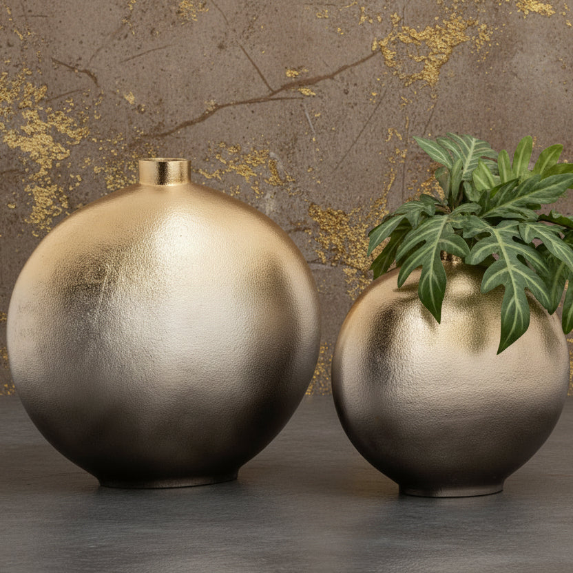 Metal Vase Set Of Two