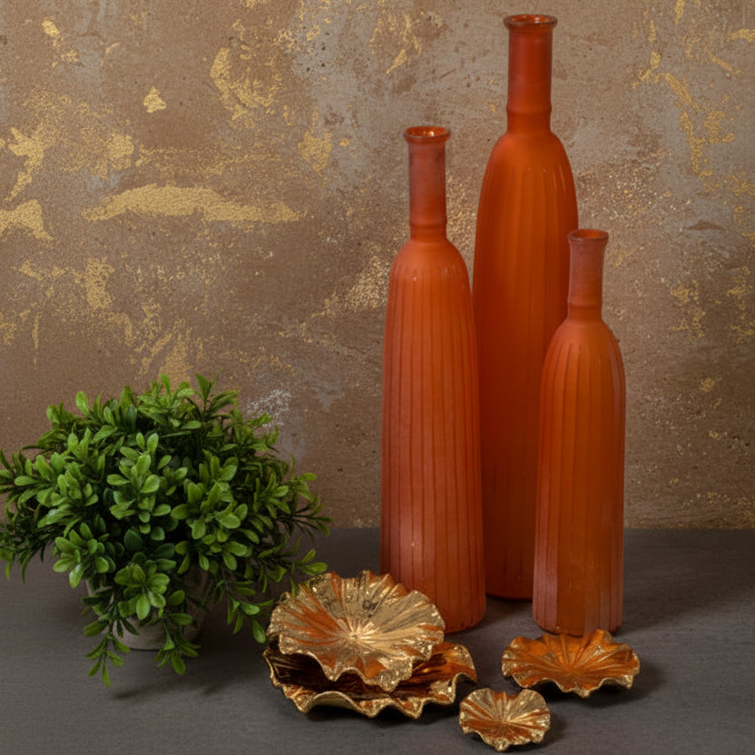 Glass Vase Bottle Set of Three